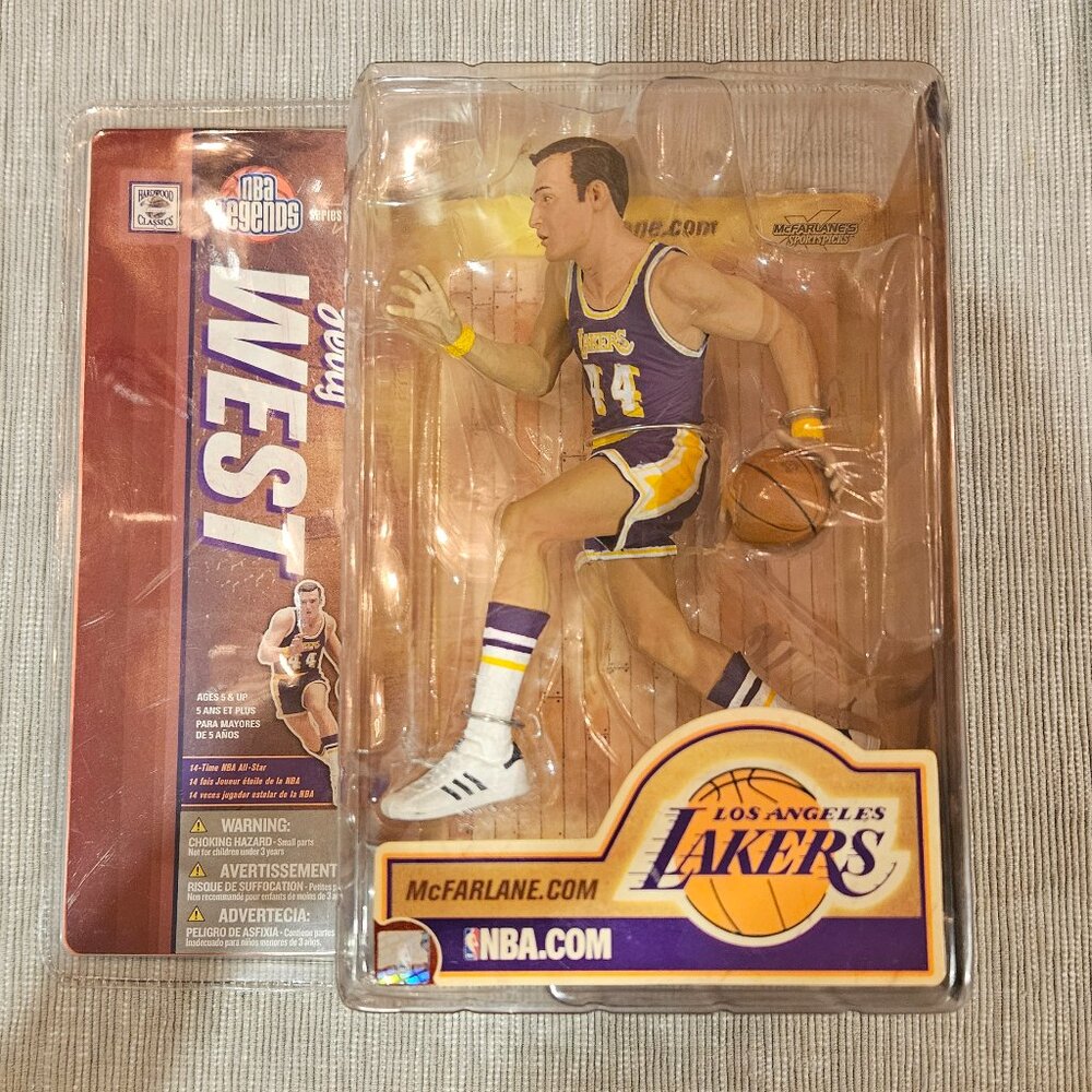 McFarlane NBA Legends Series 2 Jerry West Los Angeles Lakers Action Figure, Seal